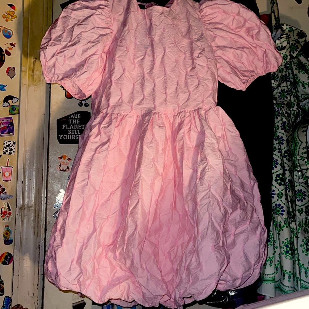 NWT English Factory Ballet Puff/Balloon Mini dress! Pink with texture! - Picture 4 of 9